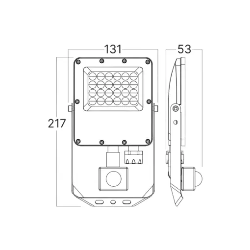 Προβολέας IP65 20W 2200lm 3CCT Με Ανίχνευση (Γκρι) Braytron BT65-22082BR