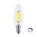 Λάμπα led κερί filament διάφανο 4W E14 3000K dimmable Braytron BA36-60410BR