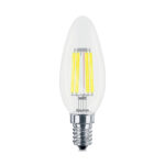 Λάμπα led filament διάφανη Κερί Ε14 6W 3000K Braytron BA36-00610BR